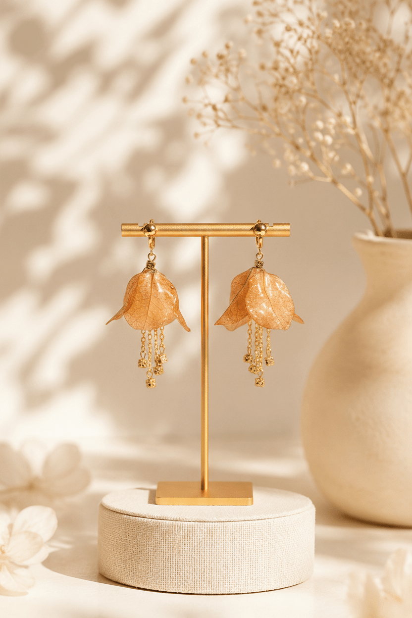 Flor de Oro Earrings - By Marbella